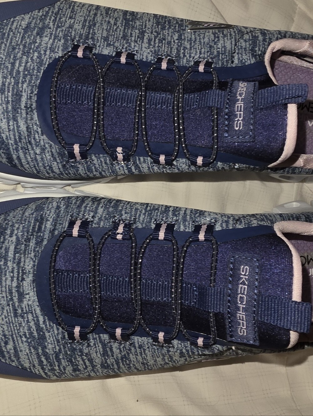 Skechers Air-Cooled Memory Foam Blue Space-Dye Sneakers Women 10